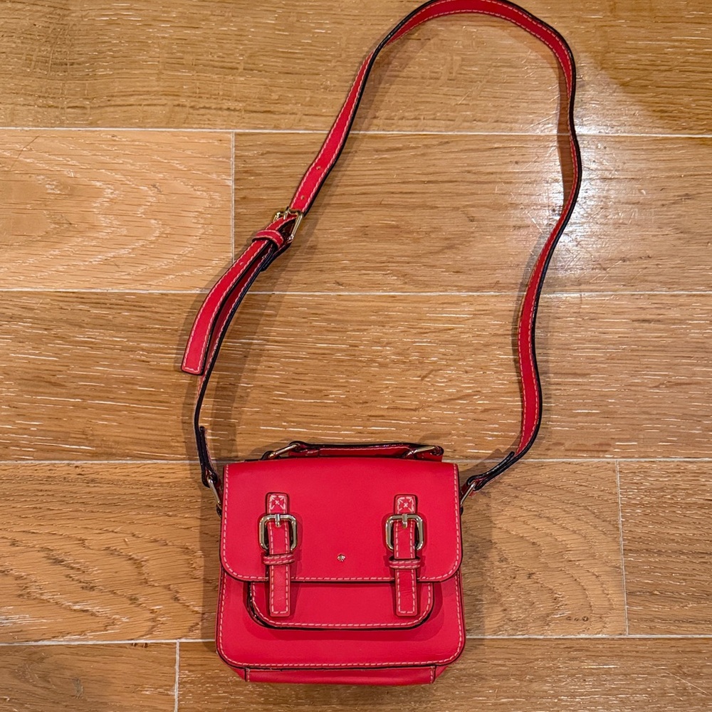 Kate Spade for Gap Kids Red Mini Crossbody Bag with Buckle Accents